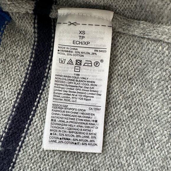 Gap Wool Blend Gray Rainbow Stripe Sweater Size XS - Picture 10 of 12